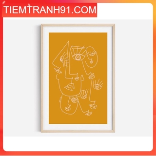 Tranh treo tường | Line art-Abstract Face Fine Line Print 52 , tranh canvas giá rẻ
