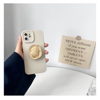 Ốp Điện Thoại Silicon Dẻo Màu Trắng Kèm Giá Đỡ Kim Loại Cho iphone 13 11 12 Pro Max mini X XR XS xmax 7 8 Plus