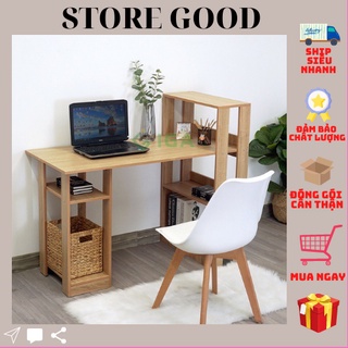 Bàn Làm Việc, Kèm Kệ Sách Đa Năng Hình Chữ L Vân Gỗ
