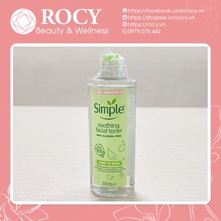Nước Hoa Hồng Simple Soothing Facial Toner 200ml - Không Chứa Cồn, Cân Bằng Âm Và Làm Dịu Da