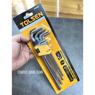 Bộ lục giác 9 cây thép Cr-V loại dài Tolsen 20049