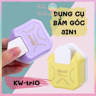 [HOTIS] Dụng cụ bấm góc tròn KW-triO 3-Way Corner Punch - Cắt góc thủ công DIY 3in1- Làm thiệp/ danh thiếp/ tag