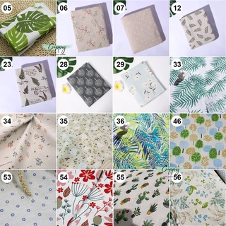 Vải HOA LÁ canvas size 50x50cm làm phông nền chụp ảnh, khăn trải bàn - Gippy Decor
