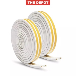 Ron Chữ D Dày 6mm Dán Khung Cửa Gỗ Tự Dính Cách Âm, Ngăn Bụi, Giảm Chấn Cuộn 6m - DepotFix