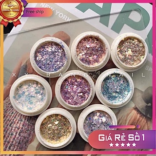 Set 8 hũ nhũ nhiều màu, nhủ vẩy cá đắp , ẩn móng nail