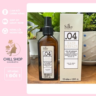 Tinh dầu dưỡng tóc Silky Argan Oil siêu mềm mượt serum tóc nhuộm uốn phục hồi hư tổn gẫy rụng chất chăm sóc tóc khô xơ