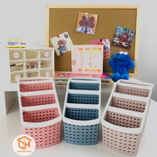Khay Nhựa Tiện Ích 4 Ngăn VIỆT NHẬT PLASTIC 5696 - Khay Đựng Bút, Đồ Dùng Học Tập Cam Homeware