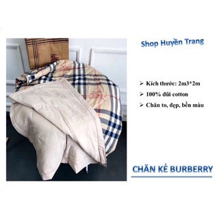 CHĂN HÈ KẺ XỊN, 100% cotton (chăn to, rộng 2m3*2m)