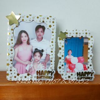 Sét 2 khung ảnh trang trí sinh nhật ép kim