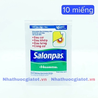 [TÚI 10 MIẾNG] SALONPAS HỖ TRỢ GIẢM ĐAU