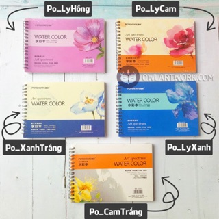 Sổ vẽ hoa hồng Potentate A4 300gsm- bìa trắng hoa xanh