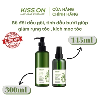 Bộ đôi dầu gội tinh dầu vỏ bưởi 300ml và xịt dưỡng tóc tinh dầu vỏ bưởi 145ml - Giúp ngăn ngừa rụng tóc và kích mọc tóc