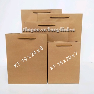 30c Túi giấy đựng quà - Túi giấy Kraft có quai A250gsm chất giấy cứng