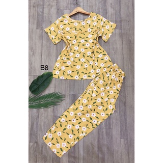 ❤️Đồ Bộ Tole Lanh Bèo Ngực Quần Dài 9 Tấc