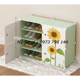 TỔNG KHO TỦ NHỰA LẮP GHÉP ĐỂ GIÀY  8 Ô (chia ô) VÁCH CỐM CỬA TRẮNG HƯỚNG DƯƠNG SIÊU ĐẸP