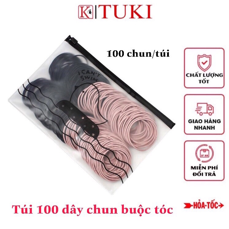 Túi 100 dây chun buộc tóc