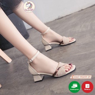 [Kèm Hình thật] Sandal nữ quai ngang phối màu đế thời trang cao cấp- G062