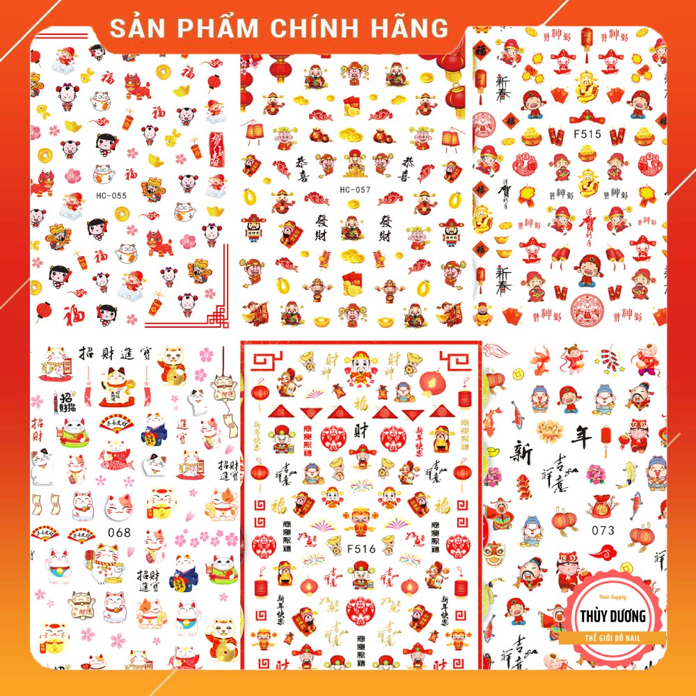 Sticker dán móng Tết 2024