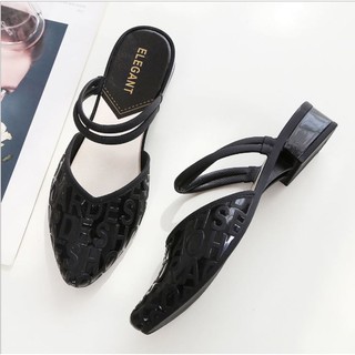 [HCM] Dép Thời Trang Nữ Elegant Đế 2 Phân Có Quai Sau Chất Liệu Da Mềm