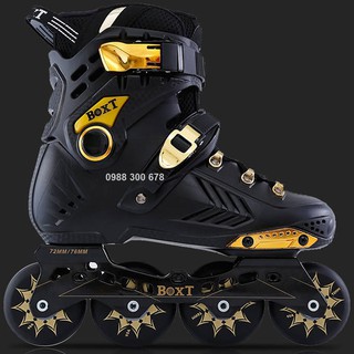 Giày patin người lớn BOXT màu đen vàng cao cấp quà tặng sinh nhật ý nghĩa TOMTIN SPORT