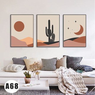 Bộ 3 bức tranh trừu tượng,màu vintage