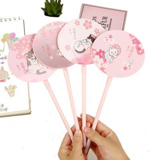 Bút quạt mèo hoa anh đào D148 bút hoạt hình bút dễ thương bút kute viết gel
