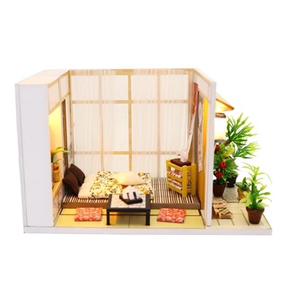 (Tặng mica,keo sữa,đèn)Mô hình đô chơi doll diy house nhà gỗ tự lắp ráp S902