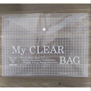 Bìa nút F4 - Túi đựng hồ sơ - Túi đựng tài liệu - Túi đựng bài kiểm tra ( my clear bag )