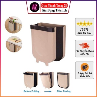 Thùng Rác Cánh Tủ Gấp Gọn Thông Minh Bằng Nhựa Dẻo Màu Nâu - FreeShip toàn quốc