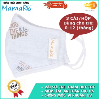 Bộ 3 cái khẩu trang nano bạc kháng khuẩn vải sợi tre cho bé từ sơ sinh đến 5 tuổi Mamaru MA-KA - Diệt khuẩn, hút ẩm tốt