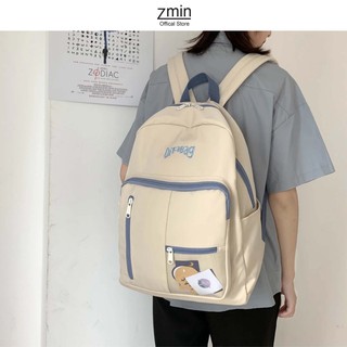 Balo ulzzang đi học Zmin, chống thấm nước đựng vừa laptop 14inch, A4-Z108