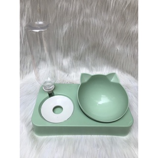 Bát ăn chó mèo đế nhựa hình chữ nhật tặng bình 300ml