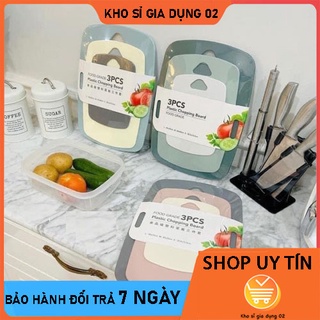Bộ 3 thớt nhựa kháng khuẩn cao cấp chống nấm mốc, răm, mùn, Thớt nhựa PP an toàn tuyệt đối với sức khỏe