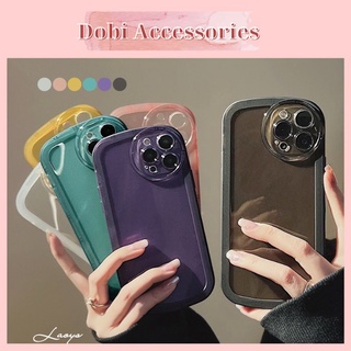 Ốp Lưng Iphone Trong Suốt Màu Sắc Đơn Giản Cho Iphone 11 12 13 14 Pro Pro Max Dobi O5