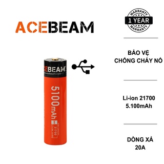 Pin sạc ACEBEAM 21700 dung lượng 5100mAh dòng xả 20A SẠC USB