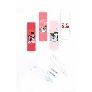 Bộ compa hoàng thượng mèo CP40 dễ thương kèm ngòi chì bấm compa cute hoạt hình