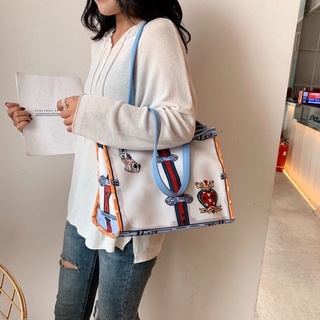 Túi Kẹp Nách Đeo Chéo Nữ Tote Vải Thời Trang In Hình Cao Cấp Size To - Shine House