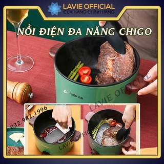 Nồi Điện Mini Đa Năng 3 Tầng Cao Cấp Chống Dính Tuyệt Đối An Toàn Có Lồng Hấp| Nồi Lẩu Mini Gia Đình Chất Lượng Cao
