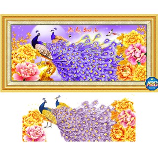 Tranh Đính Đá CÔNG PHÚ QUÝ BÌNH AN (ĐÁ ACB CAO CẤP). Kích Thước: 1m15 x 52cm