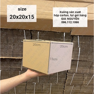 20 hộp carton 3 lớp 20x20x15 dùng để đóng gói hàng hoá, mỹ phẩm, đèn để bàn,...