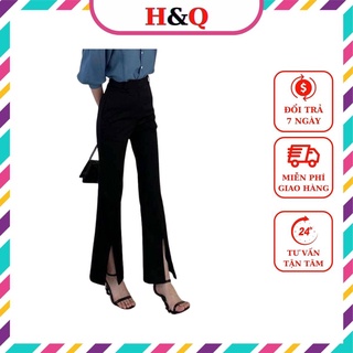 Quần Jean Nữ Dáng Dài Lưng Cao Ống Loe Co Dãn Bánh Bèo_Huyền Quang