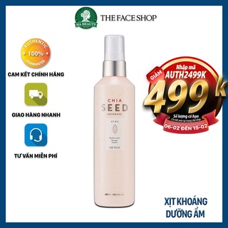 Xịt khoáng dưỡng ẩm da mặt cấp ẩm kiềm dầu Hàn Quốc The Face Shop Chia Seed Advanced Hydro Mist 165ml