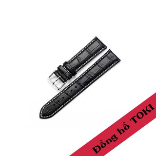 Dây da đen chỉ trắng da bê vetoo