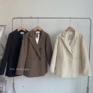 Áo Blazer tay dài màu trơn cho nữ- Áo Blazer Vest nữ 2 lớp khoác ngoài dài tay 3 màu