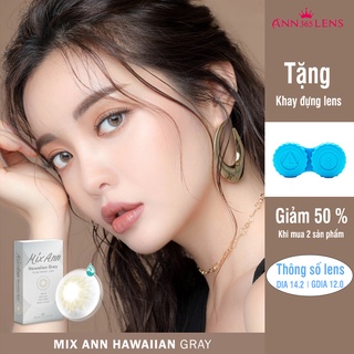 Kính áp tròng 1 tháng màu xám tây Hawaiian Gray ANN365 dành cho mắt nhạy cảm đeo êm 12h