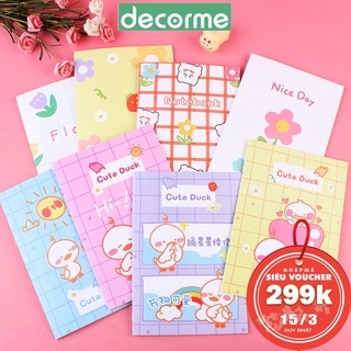 Sổ tay Mini Hoạt hình Cute A5 60 trang DecorMe Note book dễ thương dùng để ghi chép kế hoạch ghi nhơ SMN