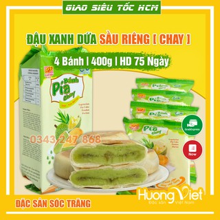 Bánh pía CHAY DỨA sầu riêng Tân Huê Viên 400g, bánh pía không trứng Tân Huê Viên Sóc Trăng  [TÚI 4 BÁNH]