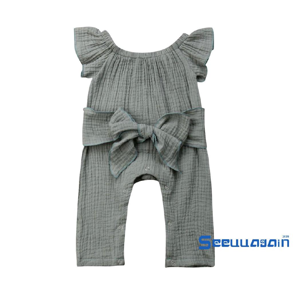 Bộ áo liền quần sát nách đáng yêu cho bé gái