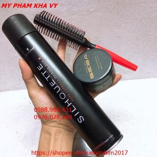 (tặng lược tròn) Combo Sáp vuốt tóc nam Seba + Gôm xịt tóc Silhoutte
