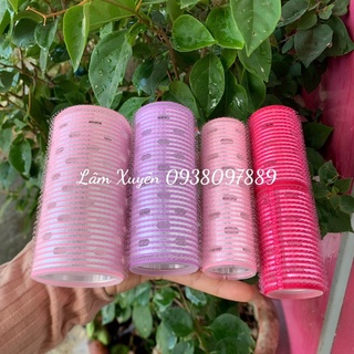 Lô cuốn tóc tự dính phồng mái GIÁ RẺ ống hàng xịn, lông mịn, bám cao đa dạng kích thước, size dài lỗi nhựa bọc lá nhôm